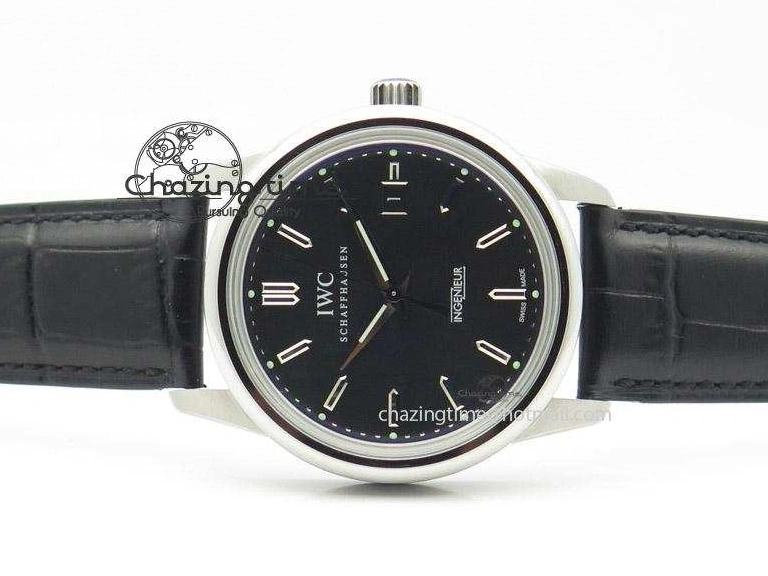 MIROTIME 0227 Ingeniuer St.Laurens SS Black Dial MK 1:1 Best Edition On Black Leather Strap  A Seasonal 7367
